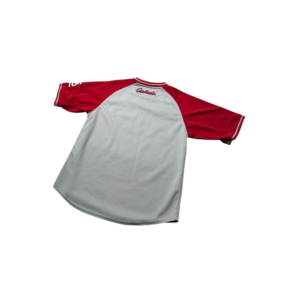 Stitches Baseball Jersey Mens M Gray Red St. Louis Cardinals Logo Short Sleeve - Picture 5 of 14